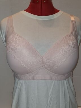 Gloria Vanderbilt Lace-Trim Wireless Bra - Light Pink 40C